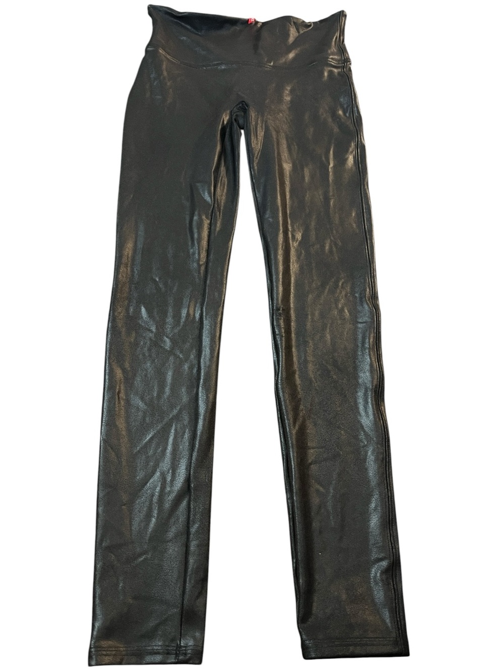 SPANX Black Faux Leather Leggings Size Medium